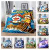 Doraemon Nobita's Treasure Island Blanket, Soft Flannel Throw with Bright Sea Scene, Cozy Anime Cover for Kids and Teens