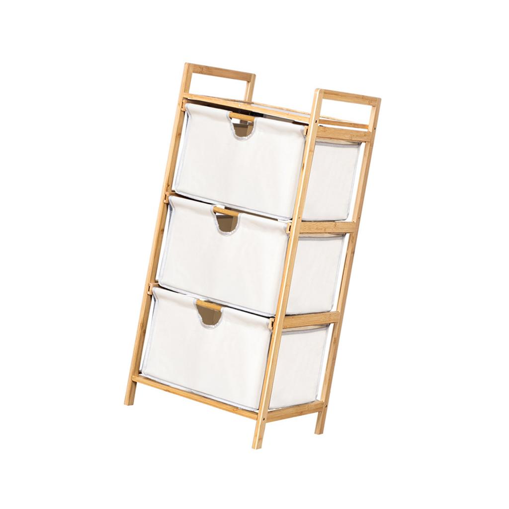 Laundry Hamper Organizer 3 Tier Pull Out Drawer Storage Box Shelf Handle Large Capacity for Bathroom Bedroom Living Room