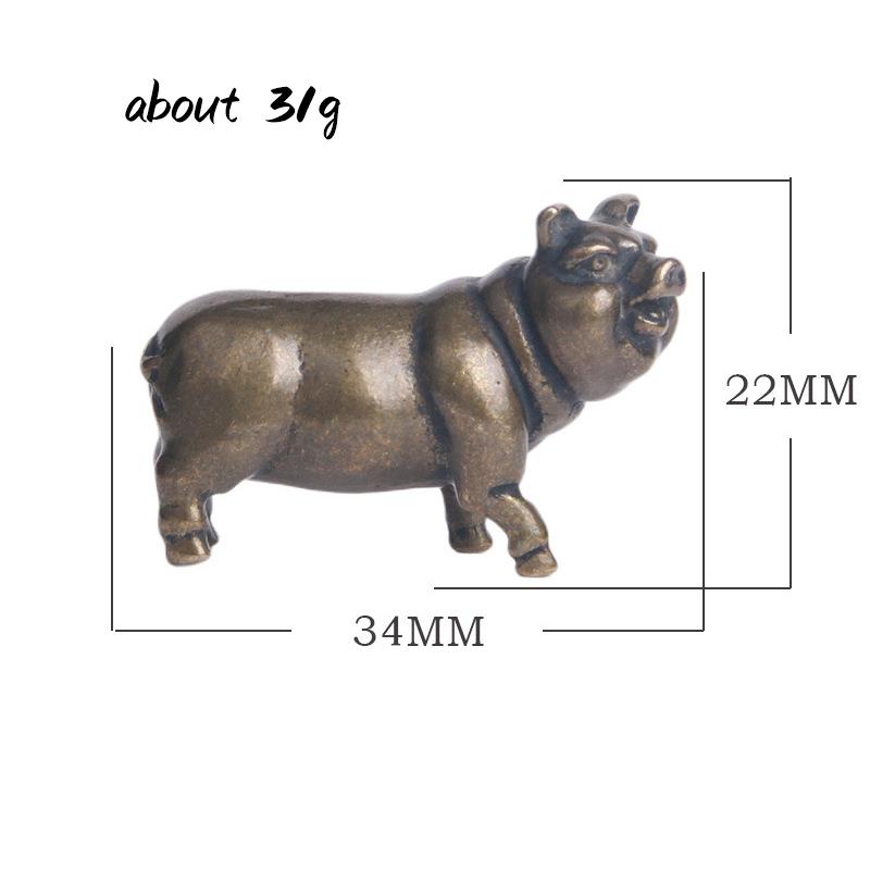 Cute Copper Pig Figurine Lucky Animal Statue Home Decor for Living Room Ornament  Antique Brass Office Desk Decoration Miniature