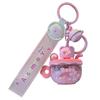 Pink Adorable Bear In Teacup Silicone Keychain Cute Gift For Friends And Couples