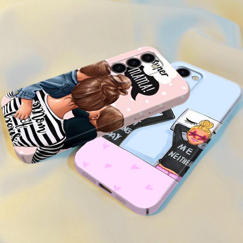 Dad Mom Baby Girl Family Phone Case For Samsung S23 S22 Plus Ultra A13 A12 A14 A21S A22 A23 A34 A53 A54 A73 Feilin Cover