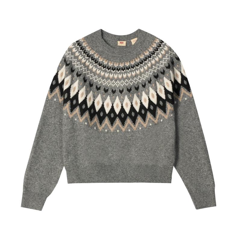 Levi's Women's Relaxed Fit Color-block Round Neck Knit Sweater