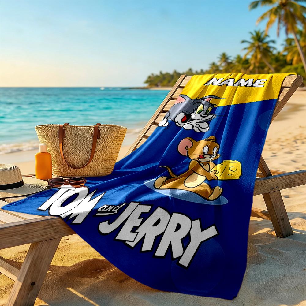 Warner Bros. Works Personalized Text Beach Towel Super Soft Microfiber Quickdry Fabric