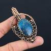 Amazing Neon Blue Apatite Gemstone Handmade Pure Copper Wire Wrapped Jewelry Pendant