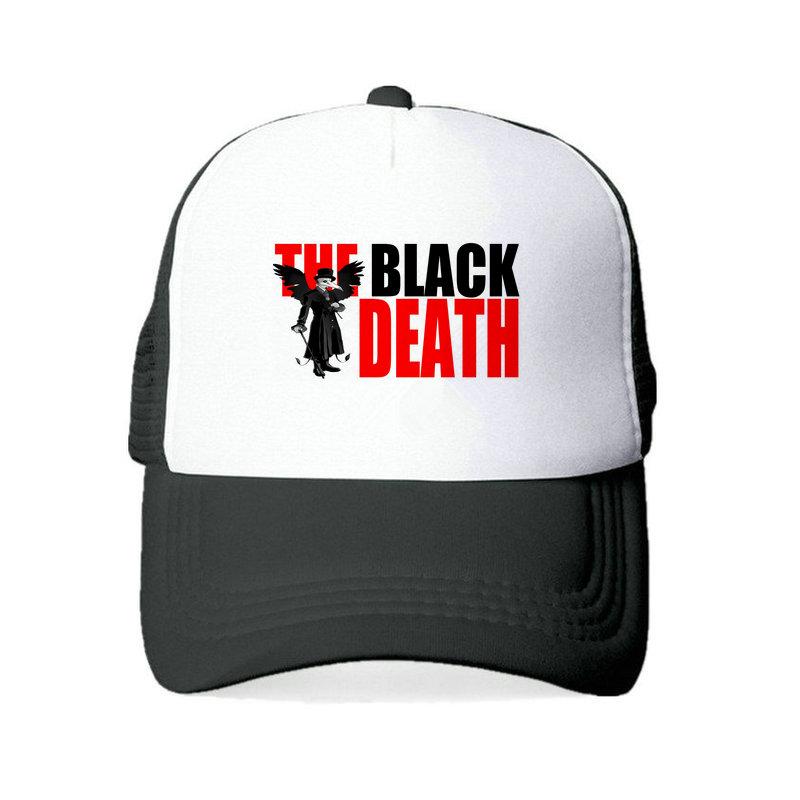 Der schwarze Tod-Sommerhut, mittelalterliches Leben, Überleben, Spiel, Hüte, Kappe, Unisex, gefallener Schädel, Trucker-Kappe, grausame Krankheit, Baseballkappe, YY462