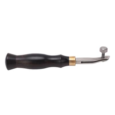 Leather Creaser 0.5mm Regulable Screw Ebony Handle Arc Design Stainless Steel Heatable Leather