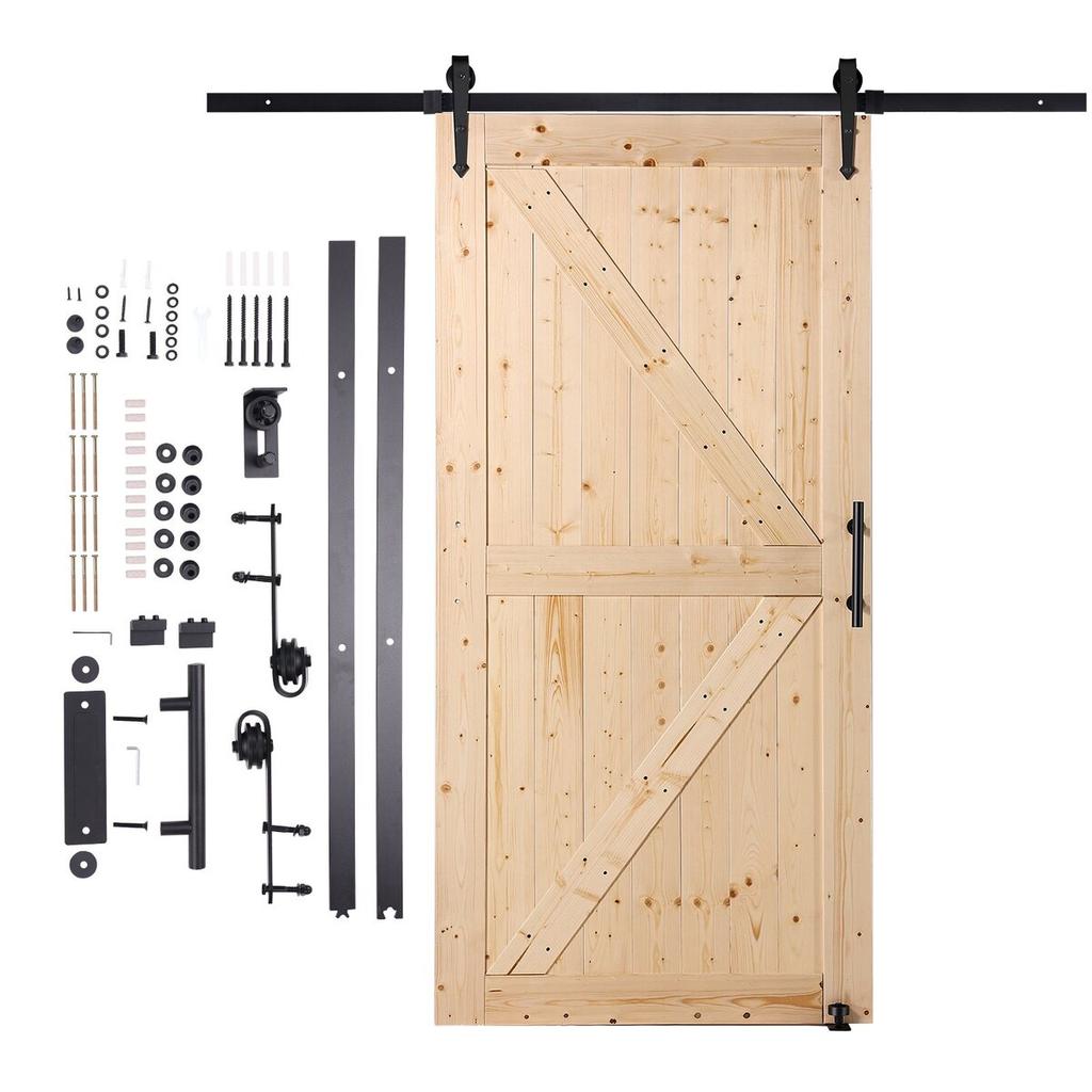 Barn Door and Hardware Kit 30" X 42" Wood Sliding Barn Door Kit Smoothly