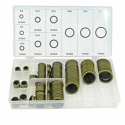 150/100 pezzi Kit assortimento anelli di tenuta Bonded Seal Anello di tenuta per vite di scarico olio Set rondelle combinate M6 M8 M10 M12 M14 M16 M18 M20 M22