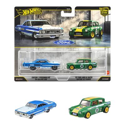 Hot Wheels Premium Custom Galaxy 500 Ford Anglia Racer Vehicle Toy Diecast Car JHW50 2-Pack '64 / '67 (Ages 3+) Multi-color