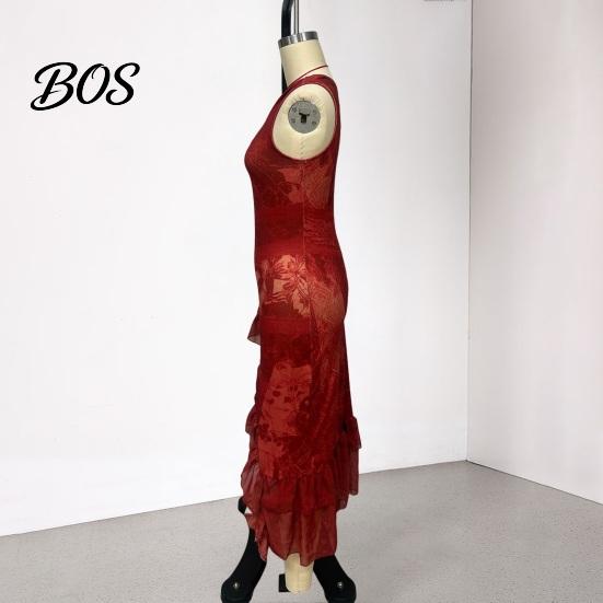 Asymetrické plisované šaty Dámské s květinovým potiskem Bez rukávů Jedno rameno Šaty, Rozpark Dámské Volánkový lem Bodycon Vintage Západní Boho Maxi Letní
