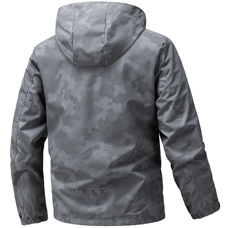 Wasserdichte Jacke Herren mit abnehmbarer Kapuze Leichte Wanderjacken Windbreaker Mäntel Herren mit Reißverschluss Campingkleidung