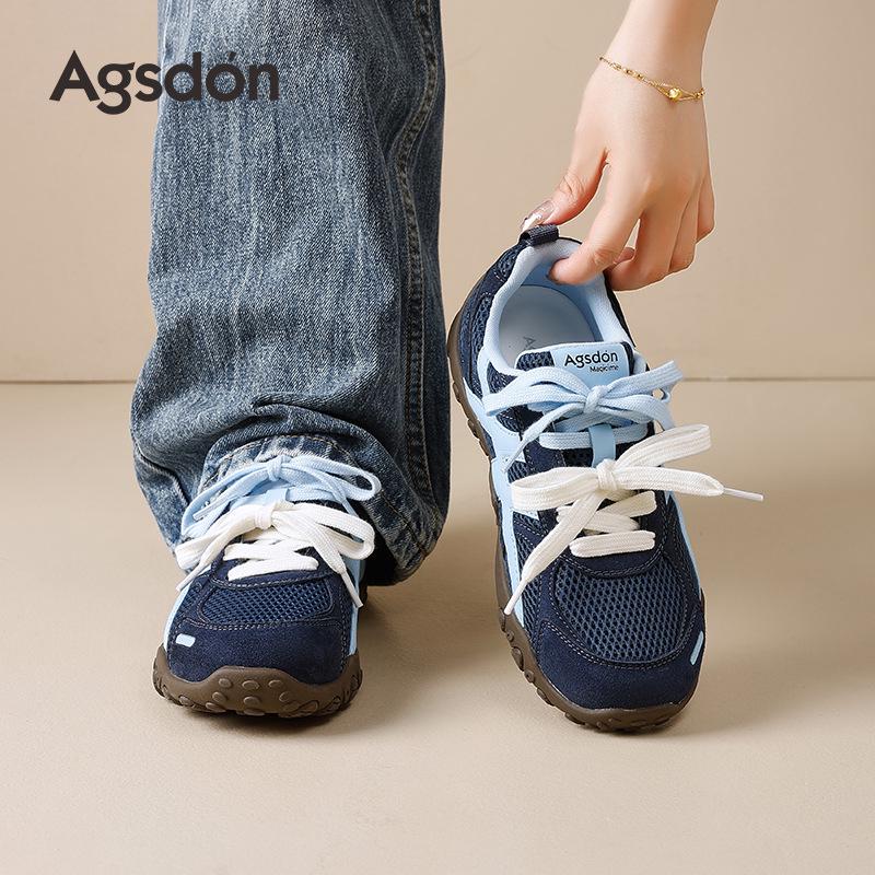 Augusdeng Damen Retro Blau Dicksohlige Weiche Trainingsschuhe 2025 - Herbst/Winter Kollektion.