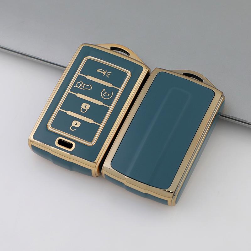 Gold-Edged TPU Key Cover for JEEP Grand Cherokee
