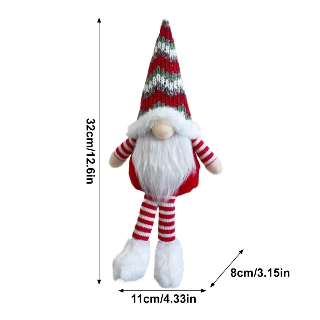 Christmas Gnome Festival Dwarf Doll Decorative Faceless Doll for Living Room Shelf Mantle Bedside Desk Counter Nightstand