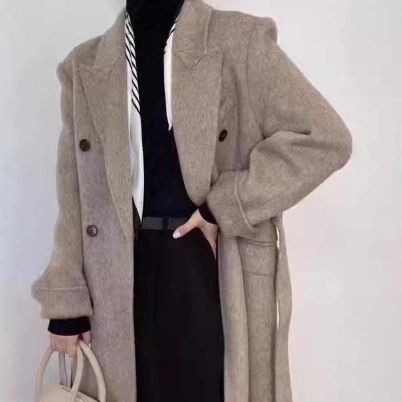 New Double-sided Wool Coat Mid-length Hamburger Loose Casual Woolen Coat
