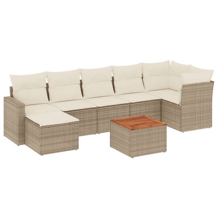 VidaXL Garden Lounge Set with Cushions 8 Pcs, Patio Sofas, Patio Furniture Set, Outdoor Furniture, Beige 3256562