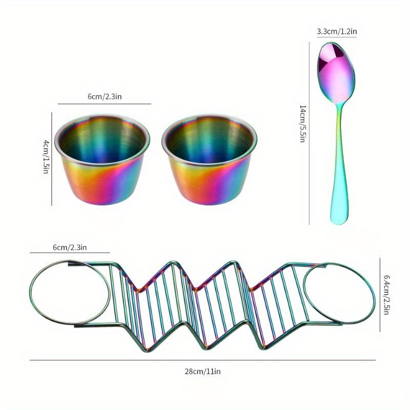 

Stainless Steel Mexican Pancake Rack Stock Dipping Dish TacoHolderStand Double Cup Food Rack Wholesale светло-зеленый