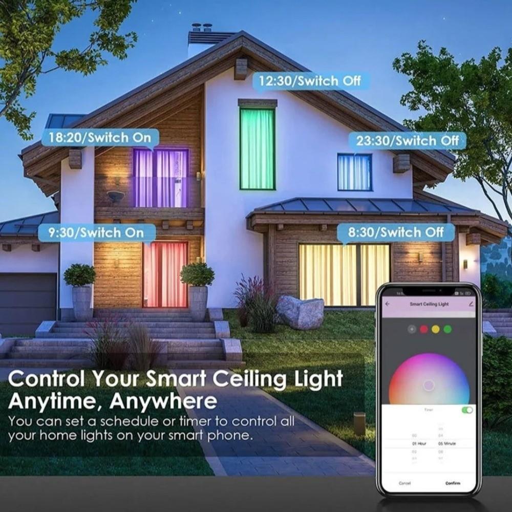 24W Power Tuya Smart WiFi Ceiling Light 220V Voltage Dimmable Function Smart LED Ceiling Light Flush Mount RGB Color Changing