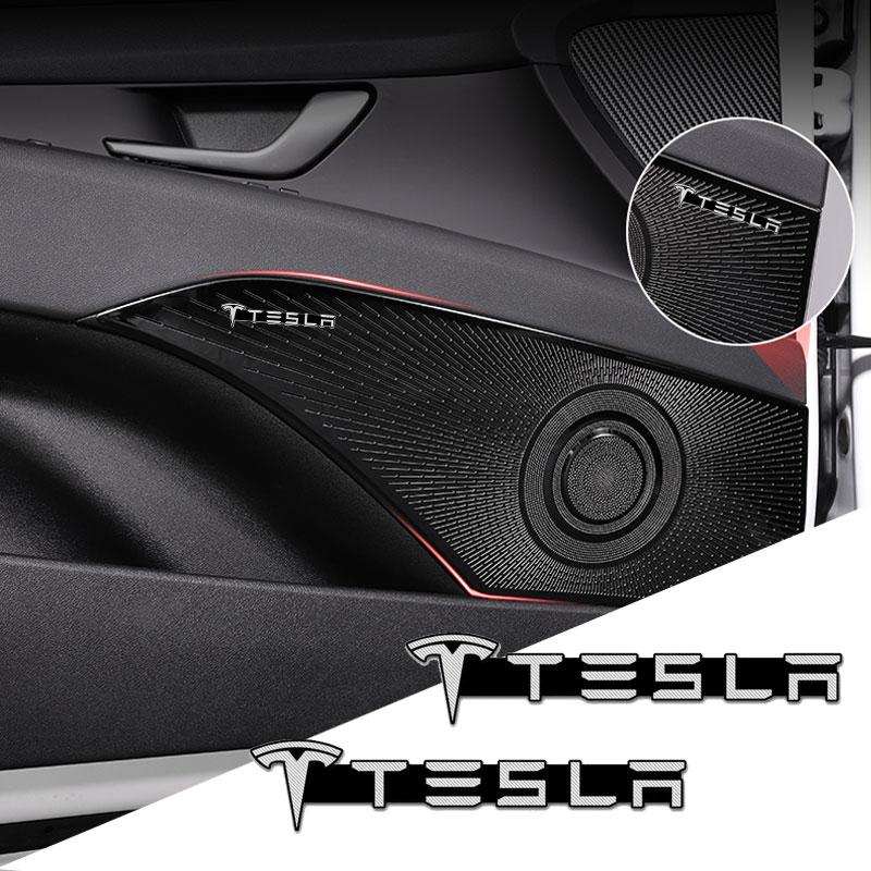 3D Car Styling Sticker Aluminum Emblem interior Speaker audio Badge For Tesla Model 3 Model X S 2016-2020 Decals TM3 TMX TMS Decal