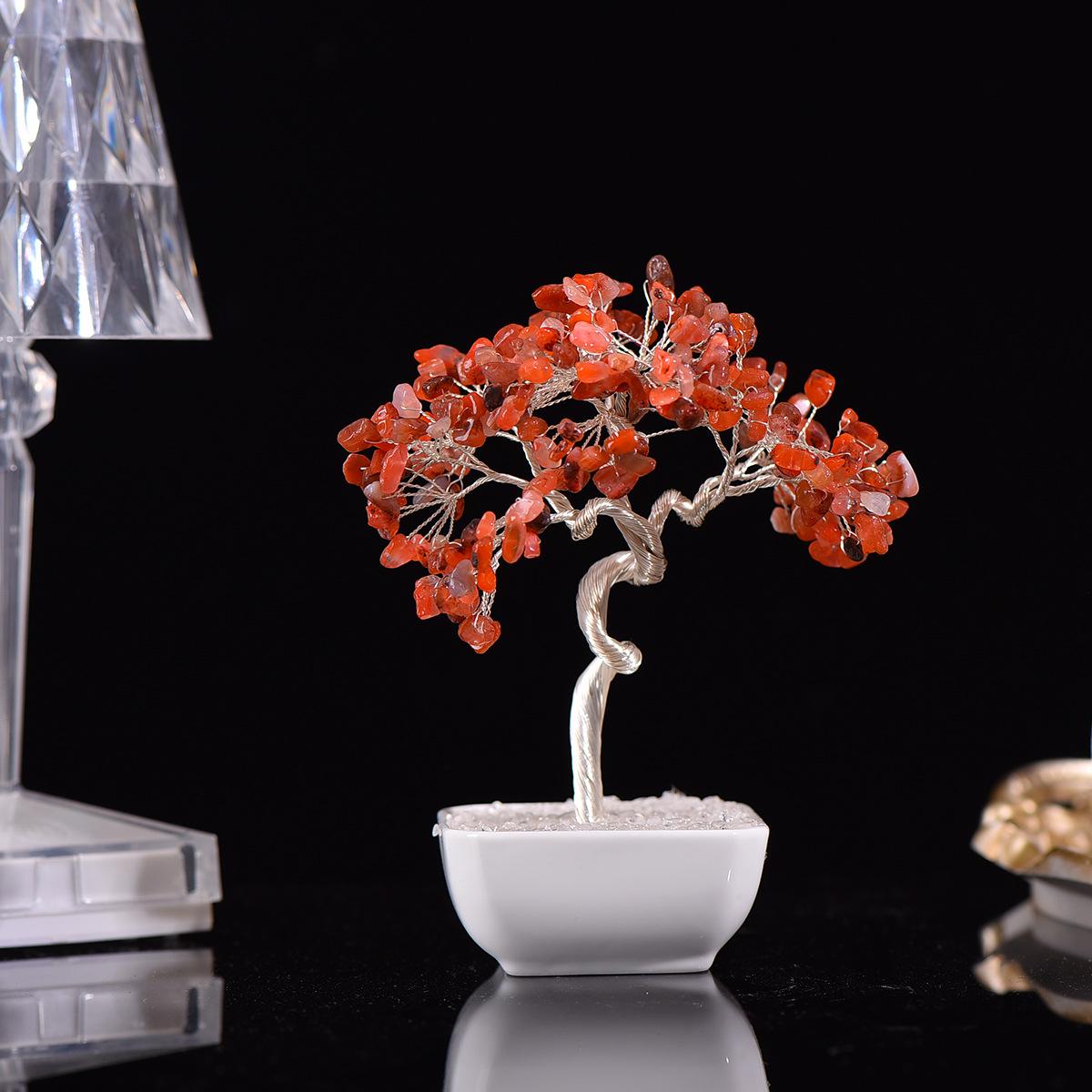 Natural Crystal Tree of Life Wealth Ornament