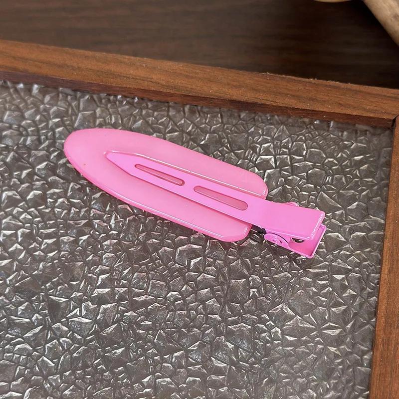 Fashion Jelly Color No Trace Hair Clip Frosted Duckbill Clip For Women Girls Traceless HairPins  Makeup Clip Barrettes Headdress