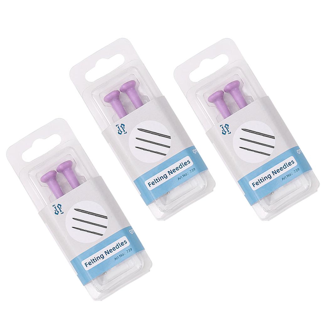 6Pcs Wool Felting Needle with Ergonomic Grip Beginner Wool Felt Needle Set Wool Felting Supply Needle Felting Tool