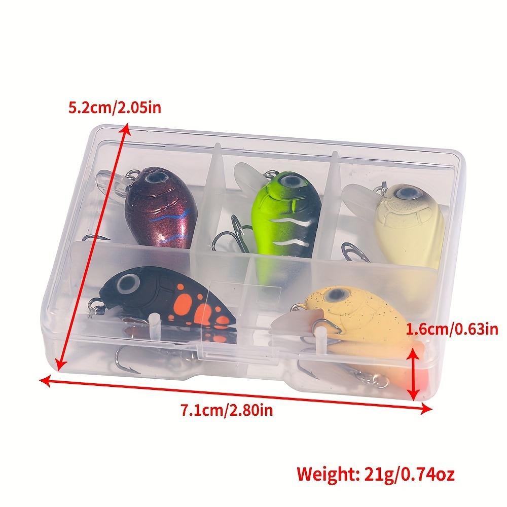 2 g/1,5 g, 5-teiliges Premium-Mini-Crankbaits-Set, künstliche Topwater-Wobbler zum Hecht- und Bassangeln – 2,8 cm/1,1 Zoll