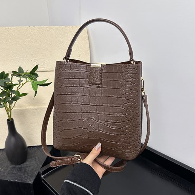 Vintage handheld bucket bag with single-shoulder crossbody women's bag