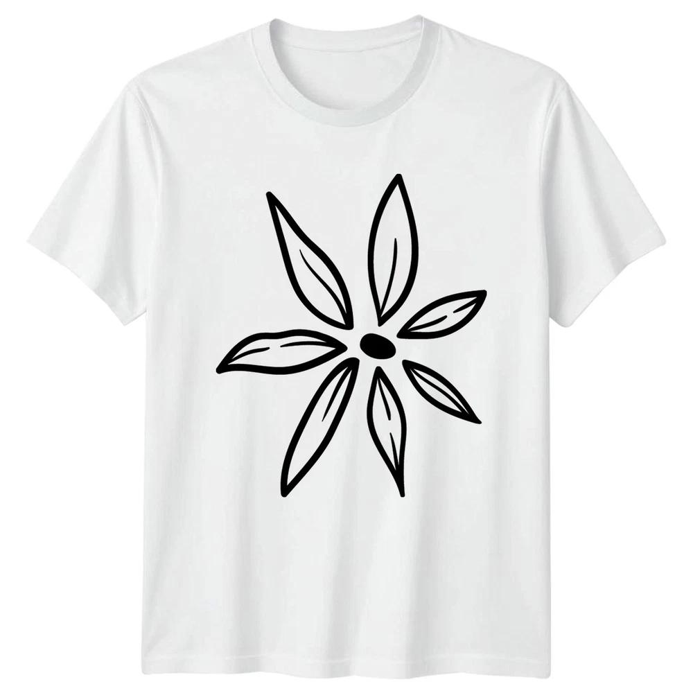 Minimalist Hand Drawn Floral Design TShirt Botanical Flower Birthday Gift S