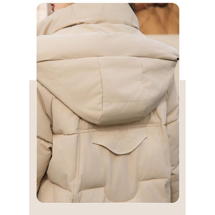 Comfortable and Fashionable Korean Style Plus Size Hooded Long Down Cotton Coat with Large Pockets
