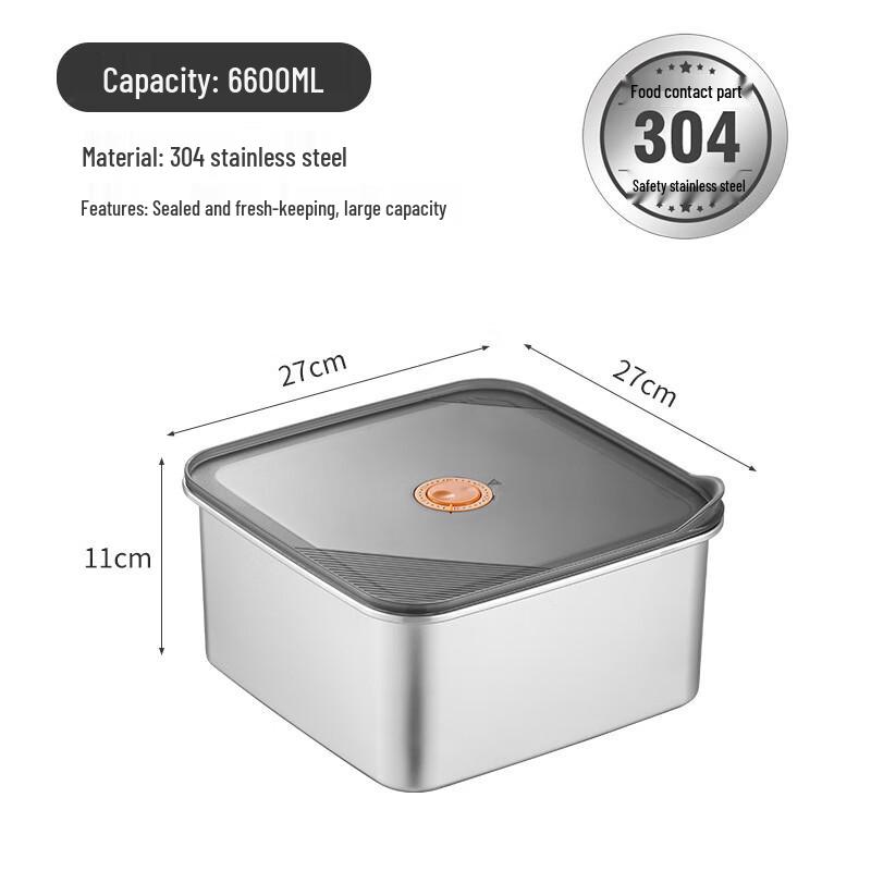 OEING 304 Stainless Steel Food Storage Container 6600ML