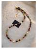 Vibrant Glazed Beaded Necklace: Mixed Color Stones, Rice Grain & Freshwater Pearls for Women