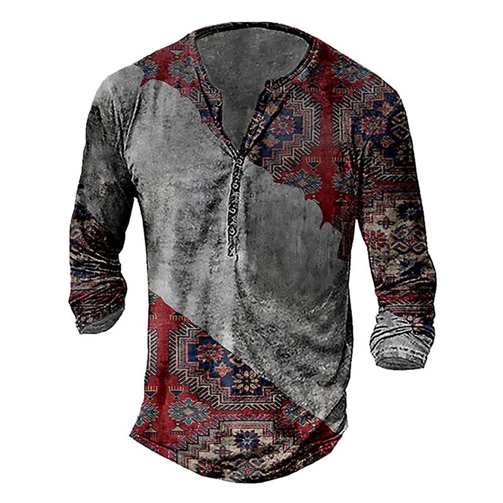 Men's Long Sleeve Graphic And Embroidered Fashion T-Shirt Spring And Long Sleeve Printed Pullover Sweatshirt