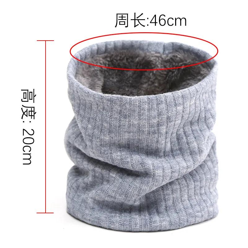 Novo Lenço de Pescoço Tricotado Mulheres Homens Inverno Quente Sólido Felpudo Espessamento Anel de Pescoço Cachecol Moda Gola Alta Cachecóis de Pescoço Cachecol