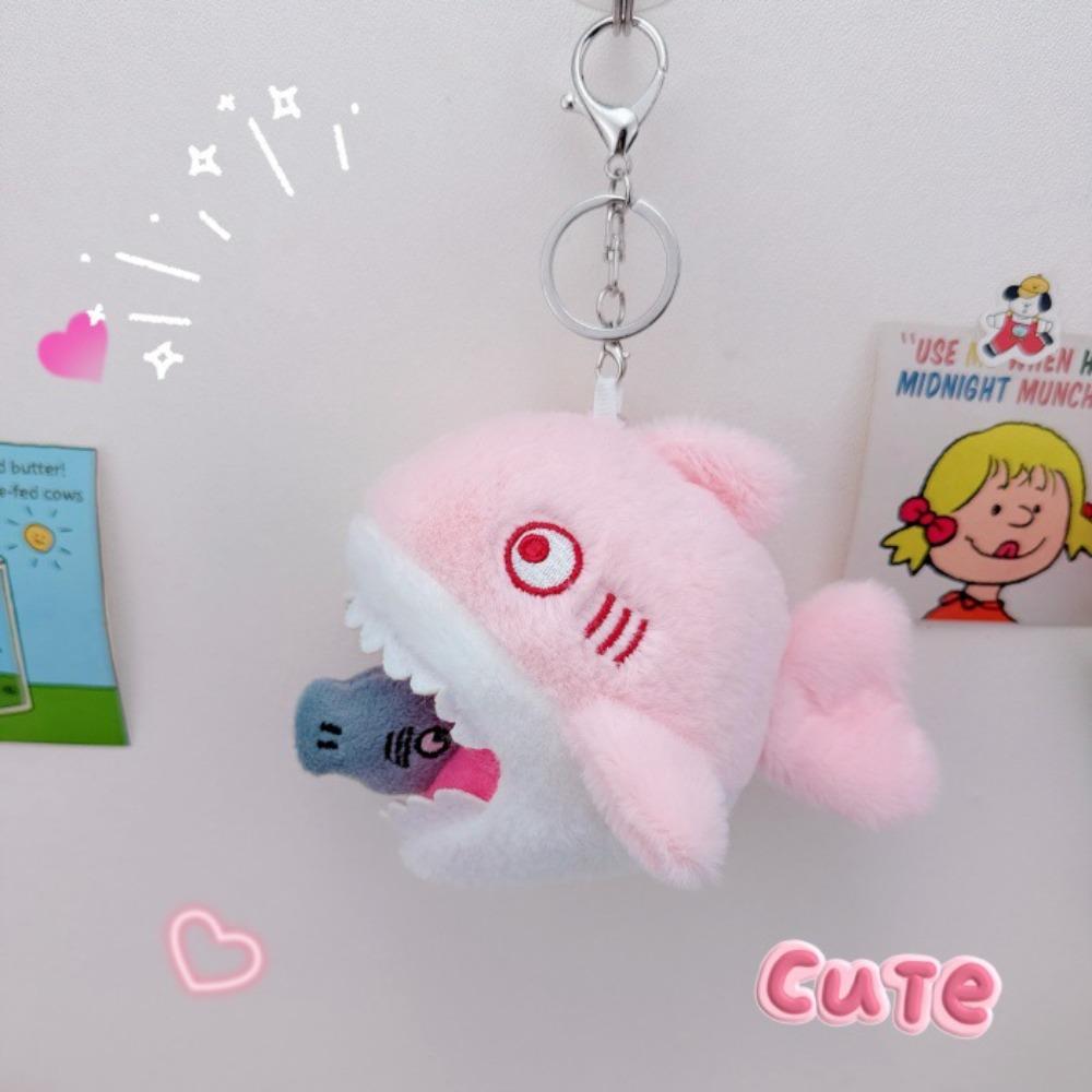 Cartoon Shark Blue Shark Pendant Stuffed Animal Plush Shark Keyring  Kids Gifts