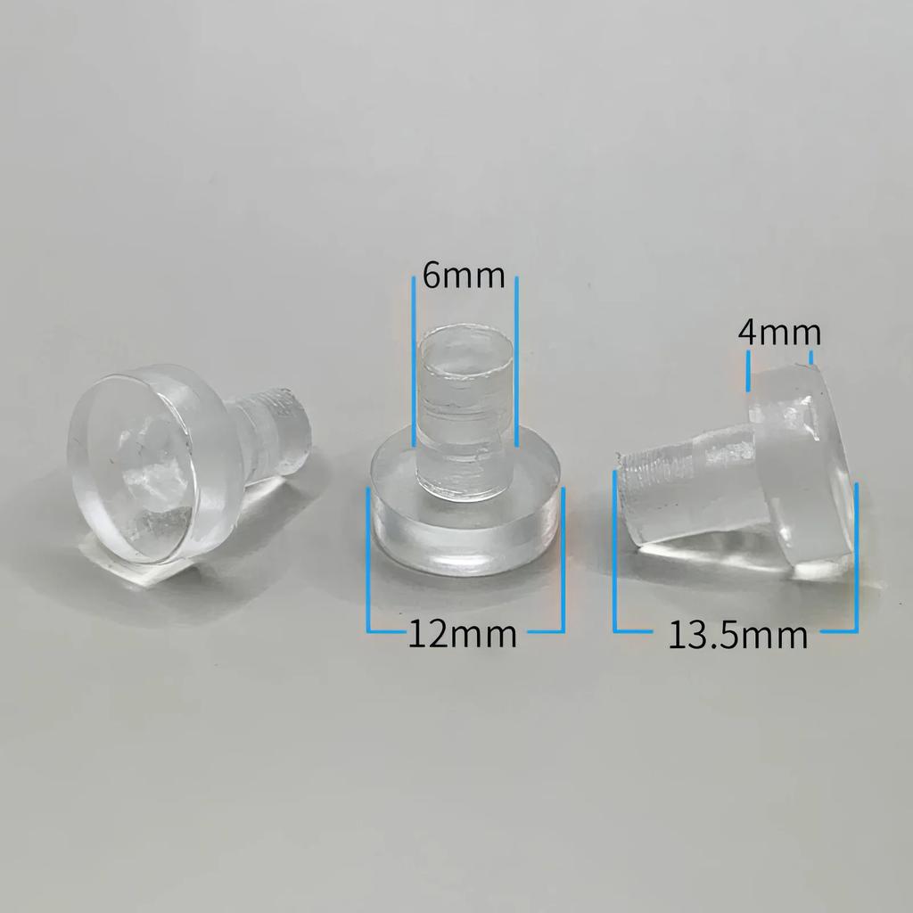 50Pcs M5 M6 Glass Top Table Furniture Embedded Bumper with Stem Rubber Screw Hole Plug Anti Slip Foot Pads Cabinet Door Grippers