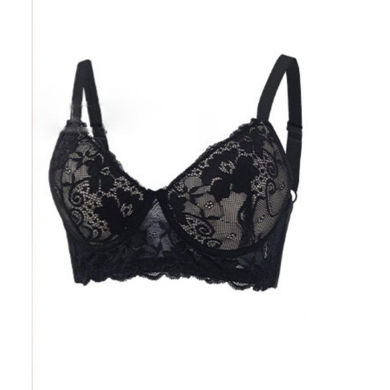 Dámská sexy krajková push-up podprsenka s kosticemi, plné košíčky, nastavitelná