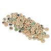 100pcs Mixed Printing Wooden Buttons 2 Holes Round Decorative Wooden Buttons for Sewing Craft