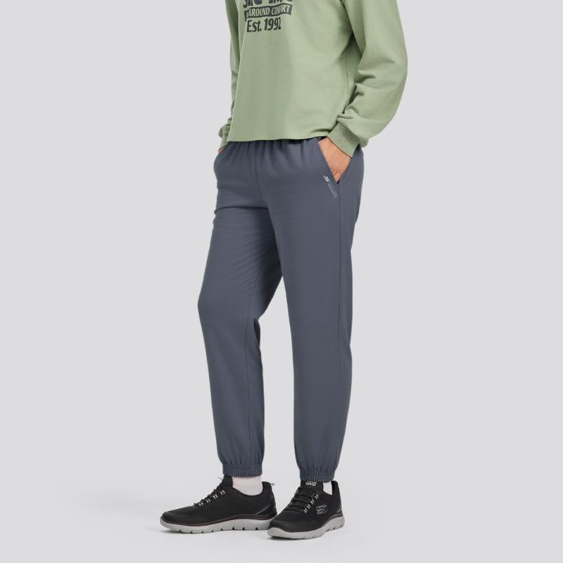 Skechers Basic Sports Series Woven Breathable Solid Color Elastic Cuff Casual Pants Men bottoms P425M234-026R