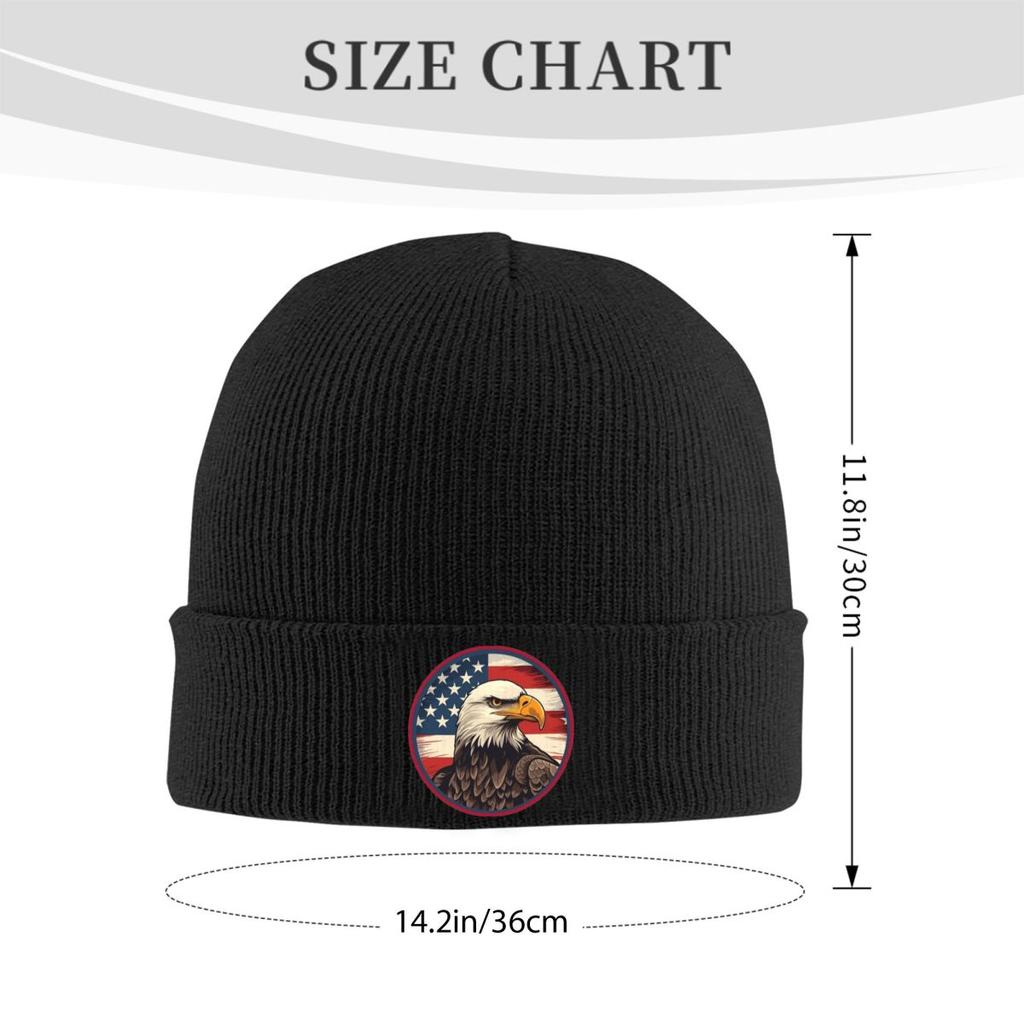 Warme Strickmütze mit Adler-Print Winter-Strickmütze Beanie Mütze Skullies Beanies Hip Hop Mützen für Unisex
