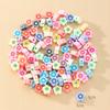 Polymer Clay Beads, Colorful Flowers, Diy