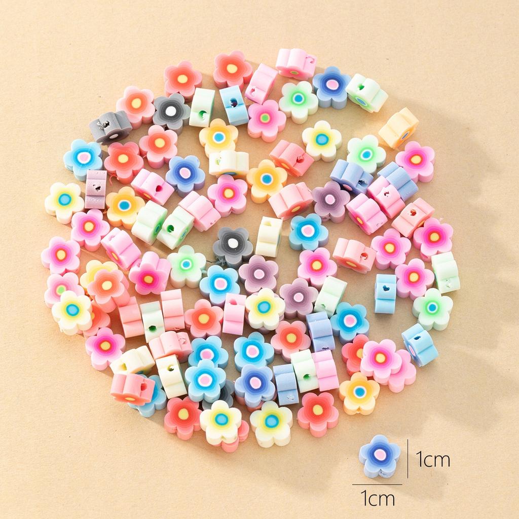 Polymer Clay Beads, Colorful Flowers, Diy
