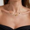 European & American Gold-Plated Copper Necklace with Colorful Zircon, Light Luxury High-End Jewelry