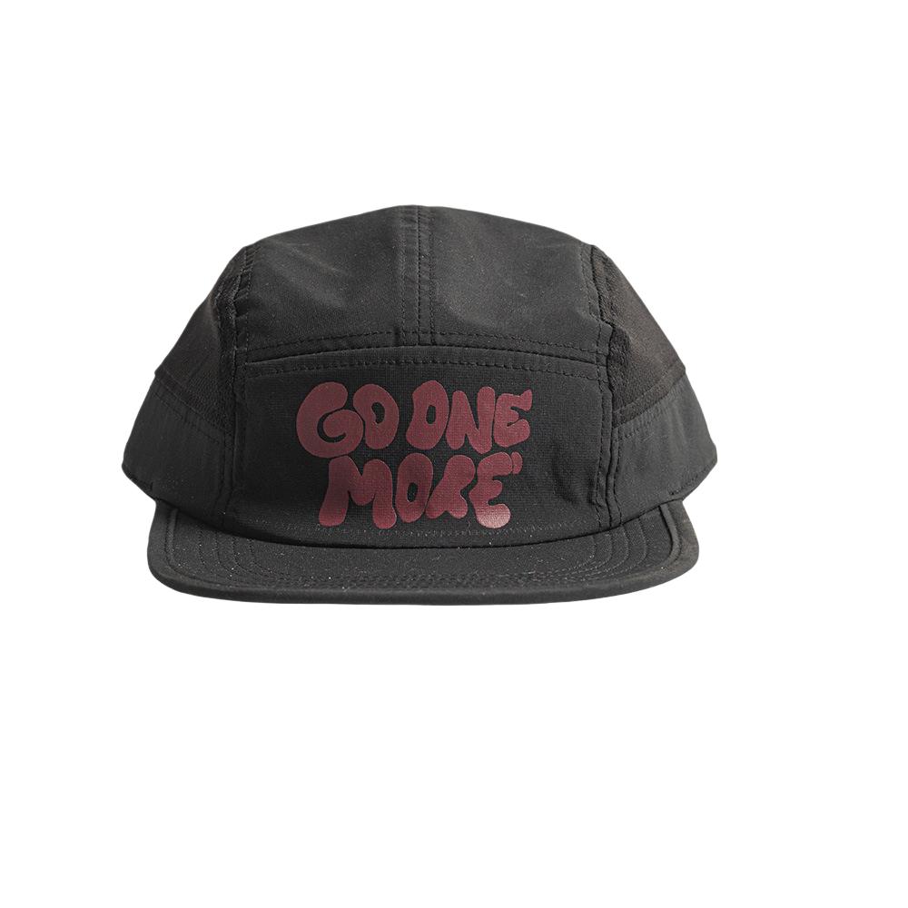 Unisex Slogan Print 5 Panel Camp Cap Mesh Panel Quick Dry Breathable Lightweight Adjustable Outdoor Running Casual Sun Hat