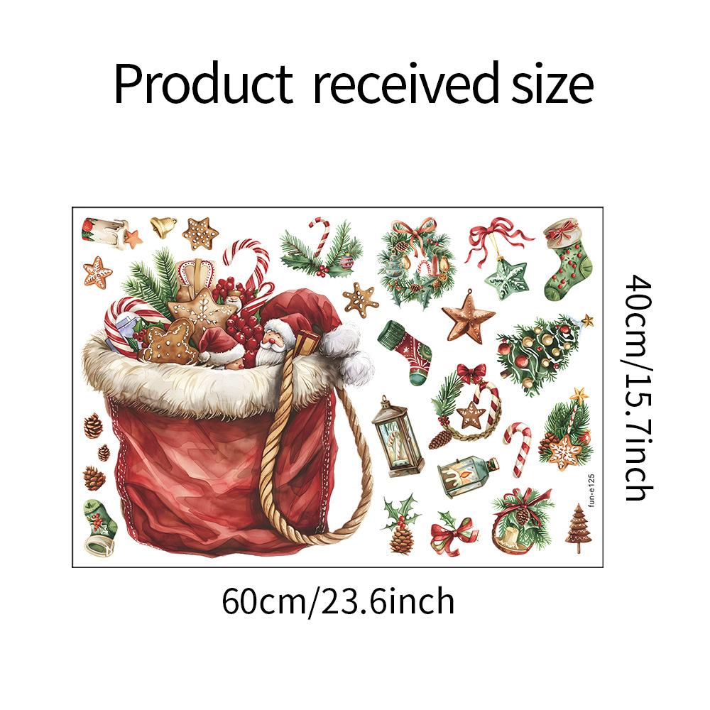 Cartoon Christmas Gift-giving Little Mouse Golden Snowflake Home Beautification and Decoration Wall Stickers