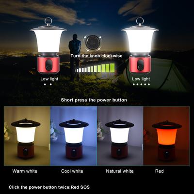 LED Camping Lantern USB Rechargeable Retro Camping Tent Light Portable Outdoor Flashlight for Power