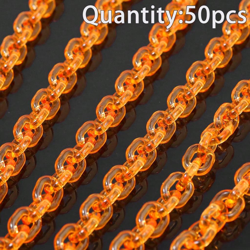 50pcs Transparent U-Shaped Chain, Acrylic Beads, DIY Jewelry Making Materials For Bracelets, Car Ornaments, Phone Straps