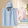Coral Velvet Hooded Bathrobe Cartoon Dinosaur Infant Bathrobe Cartoon Cloak Towel Sleeping Wrap