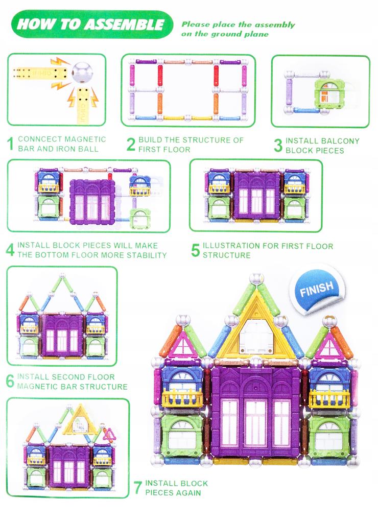 Magnetic Blocks Small Castle 60 pcs