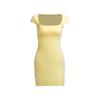 Fashion Style Fashion New Arrival Square Collar Chest-Flattering Vest Dress Casual Elegant Pure Color All-Matching Sexy Style Bodycon Dress